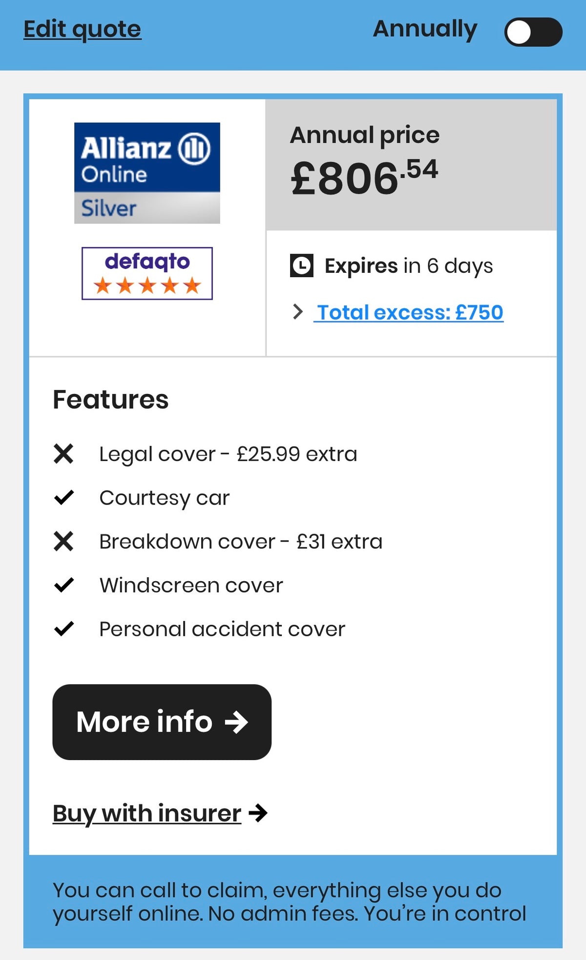 After quote screenshot